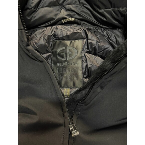 GOLDBERGH Black Faux Fur Border Belted HIDA SKI JACKET Large (US 10) - Picture 4 of 7